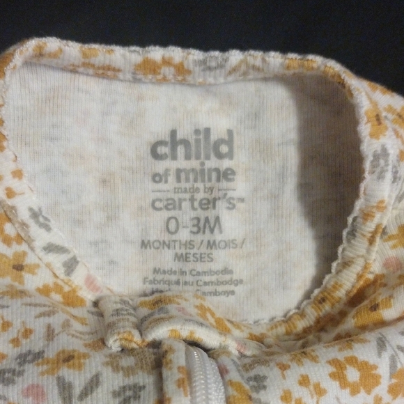 Child of Mine Yellow and White Floral Footie​ - Picture 5 of 5